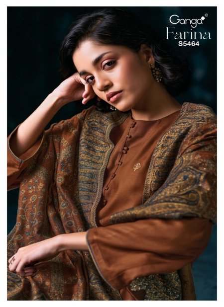 Farina 5464 By Ganga Pure Pashmina Salwar Kameez
